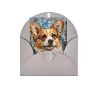 Corgi Floral Flowers Spring Garden Print Adorable Blank Cards& Envelopes,Unique Designs Perfect for Festivals, Invitations