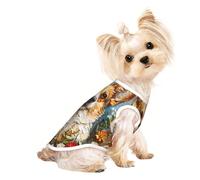 Corgi Floral Flowers Spring Garden print Dog Clothes T Shirts for Small Dogs Breathable Puppy Kitten Dog Shirts for Pet Dogs Cats