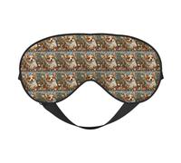 Corgi Floral Flowers Spring Garden Print Soft Eye Mask Lightweight Sleep Aid Breathable Blackout Travel Nap Yoga Meditation