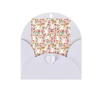 Corgi Floral Flowers Spring Garden Printing Holiday Love Buckle Pearl Paper Envelopes Greeting Vertical Thinking Of You Cards 6 X 4 Inch