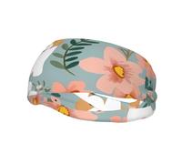 Corgi Floral Flowers Spring Garden Sports Sweatband Head Bands for Women Men, Lightweight Breathable Non Slip Workout Headbands Hairband for Fitness Running Cycling Hiking Yoga