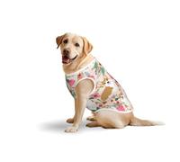 Corgi Floral Flowers Spring Gardenprint Large Pets Vest Breathable Sleeveless Tank Top Apparel Cozy Lightweight T-Shirt
