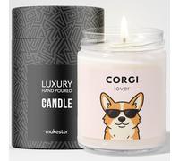 Corgi Gifts - Luxury Soy Wax Candle - Vanilla, Jasmine, Sugared Almond - Dogs in Shades - Makester