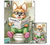 Corgi Go Toilet JigsawPuzzle 1000 Pieces for Adults Puzzles for Adults Interactive Family Game, Brain Challenge, Educational Toy 26X38CM/10.23x14.96inch