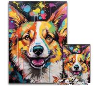 Corgi Graffiti Jigsaw Puzzles for Adults 1000 Piece Jigsaw Puzzles for Adults for Family And Friends, Suitable for Ages 14+ 26X38CM/10.23x14.96inch