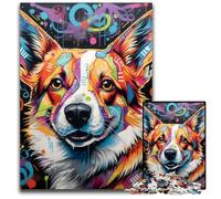 Corgi Graffiti Puzzles 1000 Pieces for Adults Jigsaw Puzzles for Adults Brain Challenge Gift, Educational Activity for Teenagers 26X38CM/10.23x14.96inch