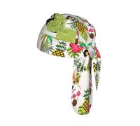 Corgi Hawaiian Summer Pineapple Printed Lightweight Cycling Bandana, Quick Dry Helmet Liner Hat, for Outdoor Hiking Climbing