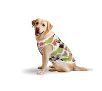 Corgi Hawaiian Summer Pineapple Soft Print T-Shirt Vest For Large Dogs, Comfort Cotton Pet Clothes Stretch Dog Pullover Tee Sleeveless Sweatshirt (3xl-5xl)