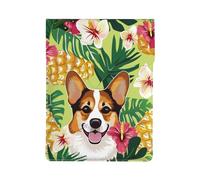Corgi Hawaiian Tropical Pineapple Printed Laptop Sleeve Bag 13-Inch - Leather Laptop Sleeve Case Shockproof Protective Computer Cover Bag