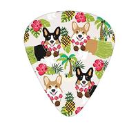 Corgi Hawaiian Tropical Summer Pineapple 12-Pack Guitar Picks Set â€“ Unique Single-Sided Printed Picks With Abs Material For Acoustic, Electric Guitars & Ukuleles