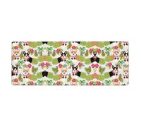 Corgi Hawaiian Tropical Summer Pineapple Keyboard and Mouse Pad, Extra Large Desk Cover, Spill Resistance Mat for Smooth Tracking