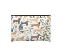 Corgi Hawaiian Tropical Summer Pineapple Reusable Paper Cosmetic Bag Waterproof & Lightweight for Travel, School & Daily Use Full-Print Design Women, Students, Eco-Conscious