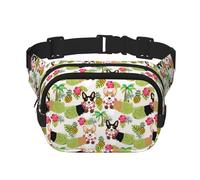 Corgi Hawaiian Tropical Summer Pineapple Unisex Fashion Waist Packs, Stylish Fanny Packs for Workouts, Running, Traveling, and Hiking