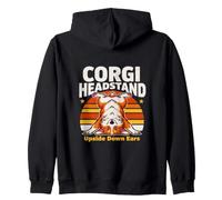 Corgi Headstand Funny Yoga Zip Hoodie