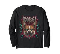 Corgi Heavy Metal 80s Retro Gothic Halloween Vintage Long Sleeve T-Shirt