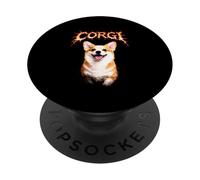 Corgi Heavy Metal Angry Music Rock N Roll Concert Punk PopSockets Adhesive PopGrip