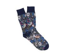 Corgi Hosiery William Morris Gallery Collaboration - Strawberry Thief Design Socks, Premium Cotton-Nylon Blend, Smooth Toe Seam, Men's Socks Made in Wales (UK, Alpha, S, M, Regular, Regular)
