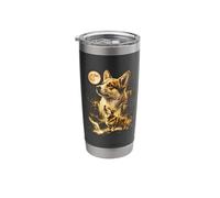 Corgi Howling at Full Moon Forest Waterfall Stainless Steel Insulated Tumbler