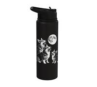 Corgi Howling At Moon Stainless Steel Insulated Water Bottle