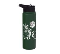 Corgi Howling At Moon Stainless Steel Insulated Water Bottle