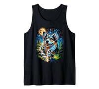 Corgi Howling at Moon Vintage Tank Top