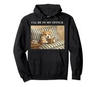 Corgi I'll Be In My Office Bookworm Nerd Reader Read Vintage Pullover Hoodie