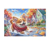 Corgi in Flower Field 1000 Piece Premium Jigsaw Puzzle Adult Jigsaws Educational Game Hobby Home Decor Winter Gift Durable Wooden Cardboard 1000 PCS/75x50cm