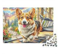 Corgi in Landscape 1000 Piece Jigsaw Puzzle Happy Corgi Dog for Adult Educational Game Beautiful Decoration Challenge High Difficulty Male And Female Birthday 38x26cm/1000pcs Gifts