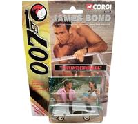 Corgi james bond 007 collectors card thunderball silver hard top car 1.64 ish scale diecast model