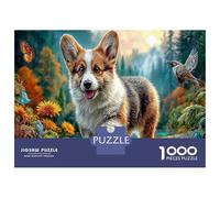 Corgi Jigsaw Puzzle for Game 1000 Pieces Autumn Forest Lake Beginners Puzzle Starters Anxiety Relief Secret Santa Gift 70x50cm/1000pcs