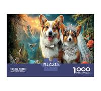 Corgi Jigsaw Puzzle for Game 1000 Pieces Mountain River Valley Anxiety Relief Secret Santa Small Gift Idea for Couples 70x50cm/1000pcs
