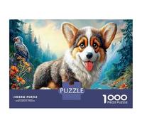 Corgi Jigsaw Puzzle for Game 1000 Pieces Sunlit Forest Stream Anxiety Relief Secret Santa Small Gift Idea for Couples 70x50cm/1000pcs