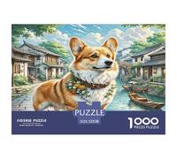 Corgi Jigsaw Puzzles 1000 Pieces for Adults Challenging Puzzles for The Whole for Women Home Decoration 100% Recvcled Cardboard 52x38cm/1000pcs