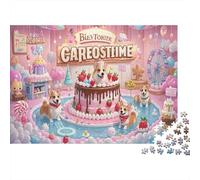 Corgi Jigsaw Puzzles For Adults 1000 Pieces Educational Game Short Legs And Fluffy Tail Large Upright Ears Round Eyes Healing Cute Pet Style with Playful Lively Vibe Grassland Home Cake Castle C