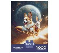 Corgi Jigsaw Puzzles Puzzle for Adults Kids. 1000 Pieces Whimsical Challenge Toy Educational Games Home Decoration for Educational Games Gifts 70x50cm/1000pcs