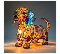 Corgi Lamp and Pug Lamp,Cute Dog Series Art Night Light,Stained Resin French Bulldog Tabletop Night Light,Colorful Pet Dogs Themed Led Table,Fun Gift for Dog Lovers (A)