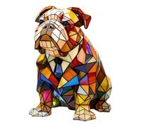 Corgi Lamp Dachshund Lamp Stained Glass,Stained Resin French Bulldog Tabletop Night Light, Dog Series Art Night Light, Vintage Animal Nightlight Home Decor (E)
