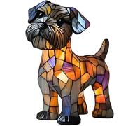 Corgi Lamp Dachshund Lamp Stained Glass,Stained Resin French Bulldog Tabletop Night Light, Dog Series Art Night Light, Vintage Animal Nightlight Home Deco (D)