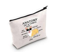 Corgi Lover Gift Anatomy of a Corgi Makeup Bag Corgi Mom Cosmetic Bag with Zipper Corgi Owner Gift Dog Mama Lover Gift (Anatomy of a Corgi)