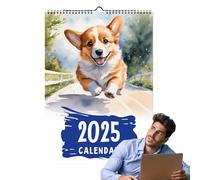 Corgi Monthly Wall Calendars,Corgi Calendar 2025,Spiral Bound Monthly Wall Calendar - Cute Corgi Year Planner, 12 Month Calendar Planner for Organizing and Planning