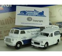 CORGI MORRIS MINOR & BEDFORD CA MODEL VAN GIFT SET THE TIMES NEWSPAPER 1:43 977