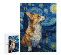 Corgi Night Sky Painting Puzzle 1000 Teile Schwer Puzzle Spielzeug Lernspiel Impossible Herausforderungsspielzeug Für Erwachsene Kinder 500 PCS