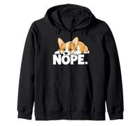 Corgi Nope Not Today Bad Attitude Tired Lazy Exhausted Dog Zip Hoodie