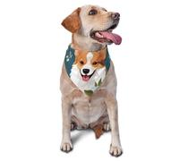 Corgi On Blue Background Soft Breathable Pet Triangle Bib Dog Bandanas for Dogs Cats Fashion Feeding Dribble Bib Home Outdoors Pet Bandana Dog
