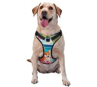 Corgi On Pink Ocean Chair Coffee No Pull Dog Harness Adjustable Reflective Oxford Easy Control Medium Large Dog Harness