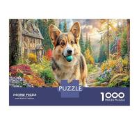 Corgi on Treadmill 1000Piecess JigsawPuzzleCorgi Garden KidsforAdult Challenging LargePiecePuzzles Age12+byth EducationalGame Brainteasing Adults Jigsaw Puzzle 70x50cm/1000pcs