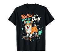 Corgi on Wheels Summer Fun Active Dog graphic T-Shirt
