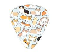 Corgi Pattern,12 Pcs Guitar Pick,3 Different Thickness Plectrums for Acoustic Guitar Bass Ukulele (0.46mm 0.96mm 0.71mm)