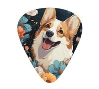 Corgi Pattern 12 Pcs Guitar Picks, 0.46mm/0.71mm/0.96mm Thickness, Guitar Plectrum With Storage Case For Acoustic-Electric Guitar Ukulele Bass