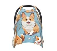 Corgi Pattern Corgi Pattern Baby Car Seat Canopy Cover, Multi Use Breathable Nursing Breastfeeding Covers for Mom Soft Stroller Sun Shade Newborn Shower Gift